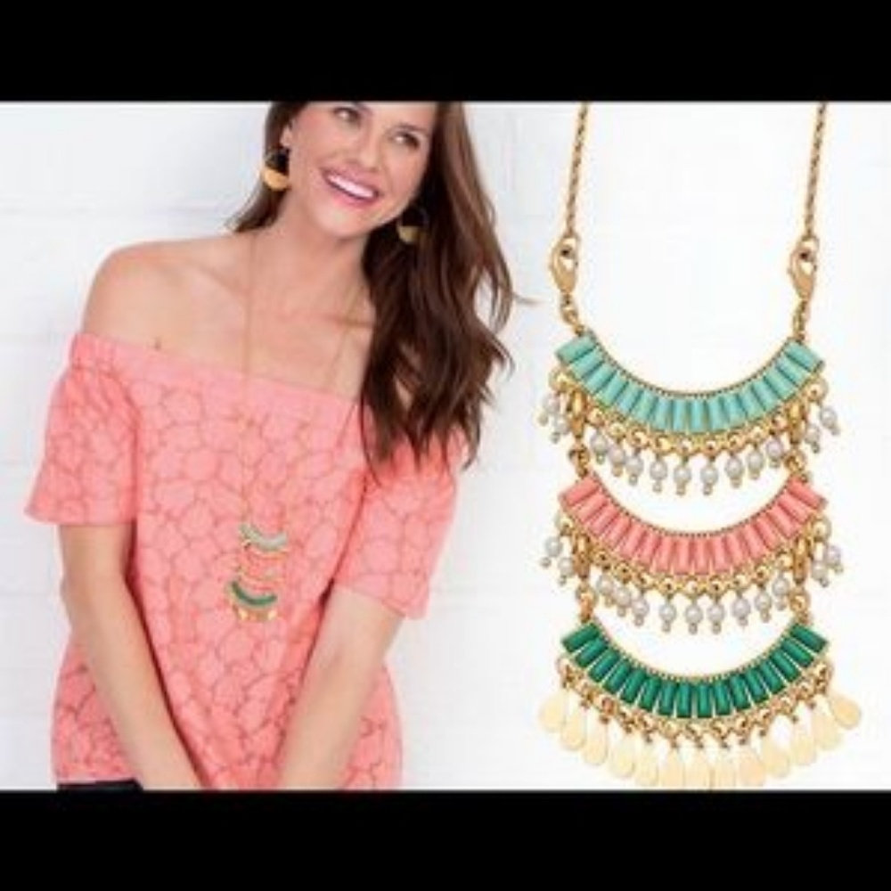 Reversible Fiesta Gold Necklace Premier Designs - Picture 3 of 9